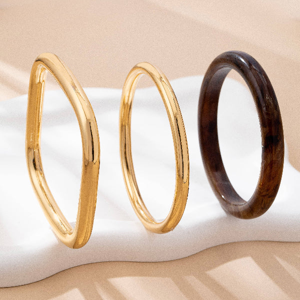 Tortoise & Gold Bangle Trio