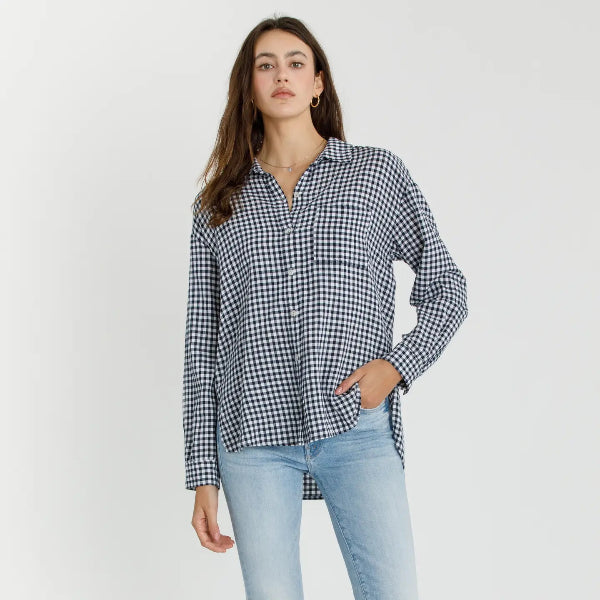 Navy Picnic Button Down