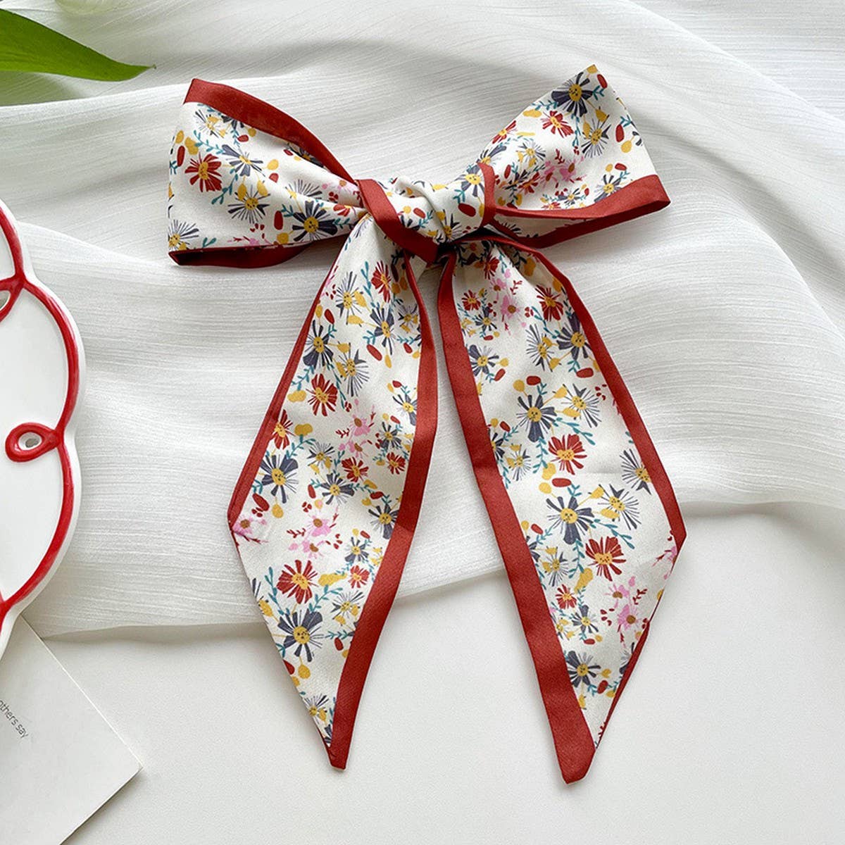 Red Skinny Twilly Scarf