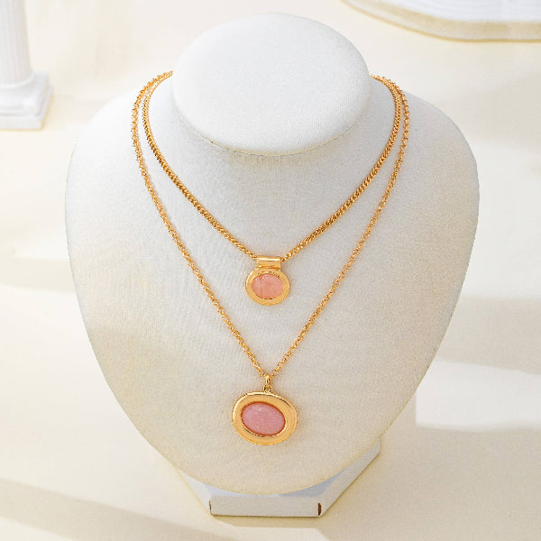 Dusty Rose Layered Necklace