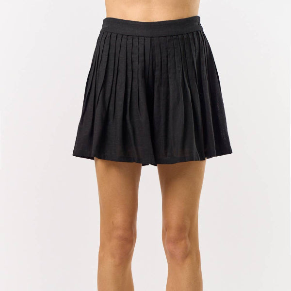 Pleated Black Shorts