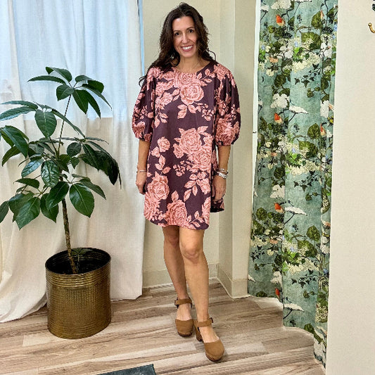 Rose Floral Mini Dress