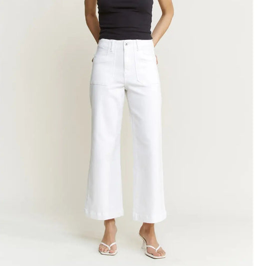 Super High Wide Cropped Utility WHT
