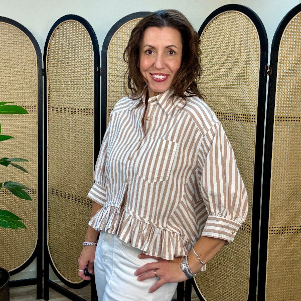 Tara Brown Stripe Top