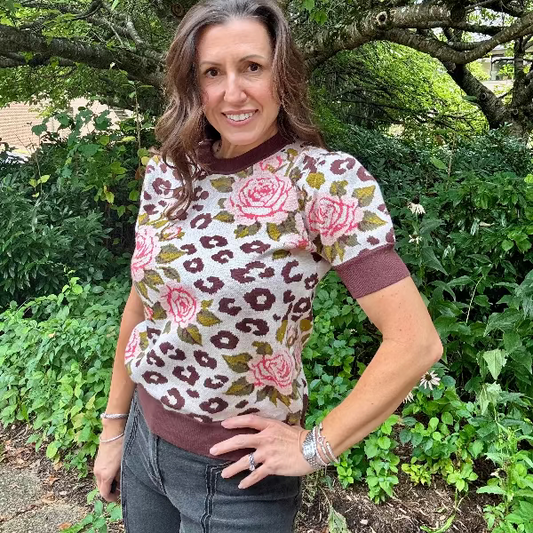 Floral Leopard Sweater