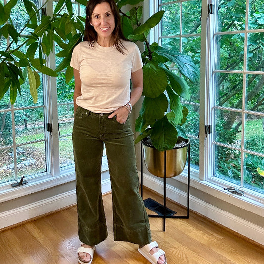 HR Crop Wide Corduroy Pants