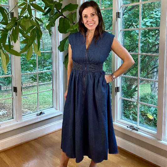 Denim Zipper Dress