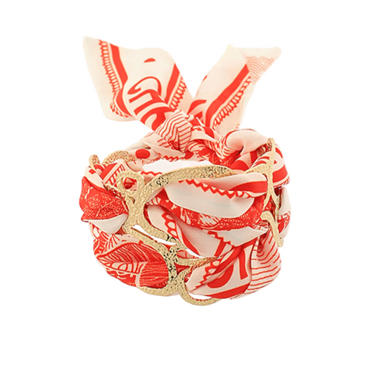 Red/White Kerchief Bracelet