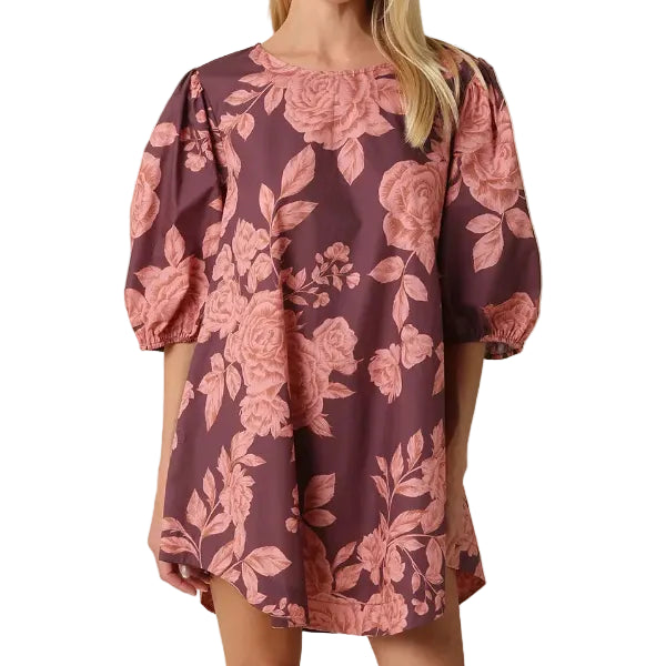 Rose Floral Mini Dress