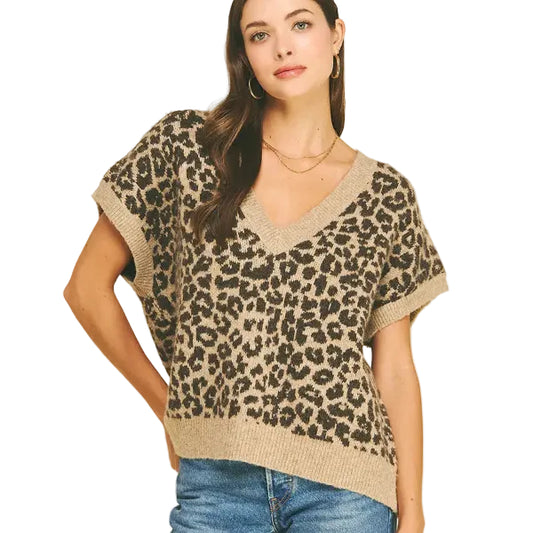 Leopard Sweater Vest