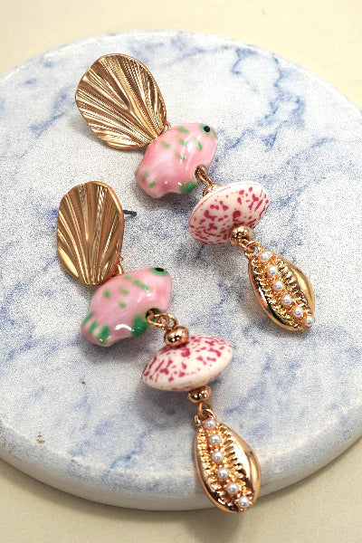 Pink Queen of the Fish Earrings
