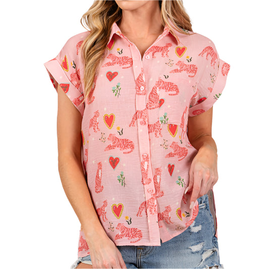 Sweet Tiger Button Down
