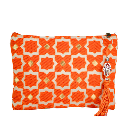 Orange Geometric Party Purse