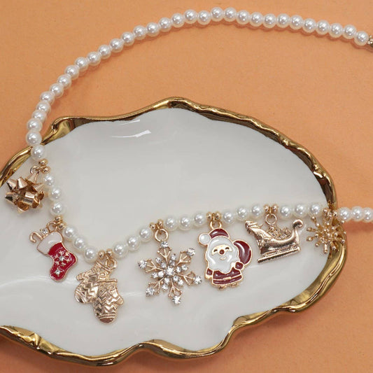 Christmas Pearly Charms Necklace