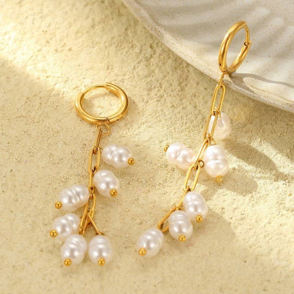 Free Style Pearl Drop Earrings