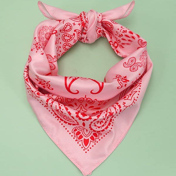 Paisley Pink Bandana Scarf