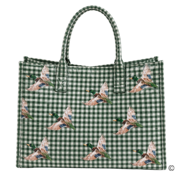 Mallard Marshland Green Gingham Vinyl Tote
