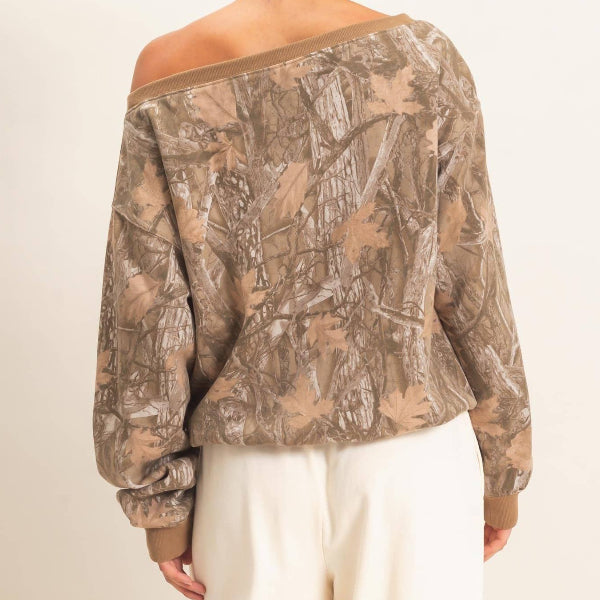 Tree Camo Shoulder Sweatshirt