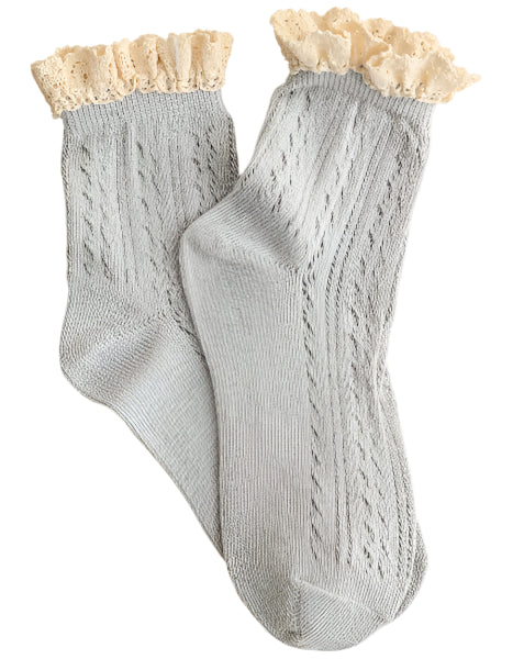 Grey Pointelle Socks
