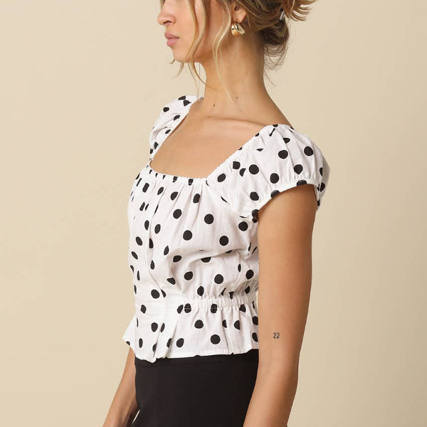 Jaelyn Polka Dot Top
