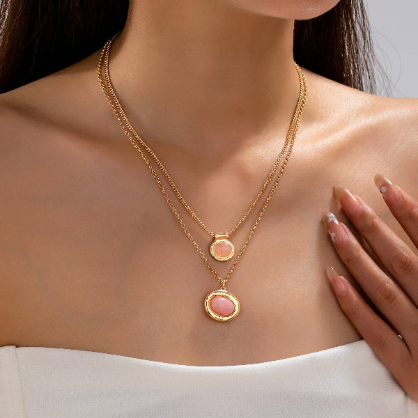 Dusty Rose Layered Necklace