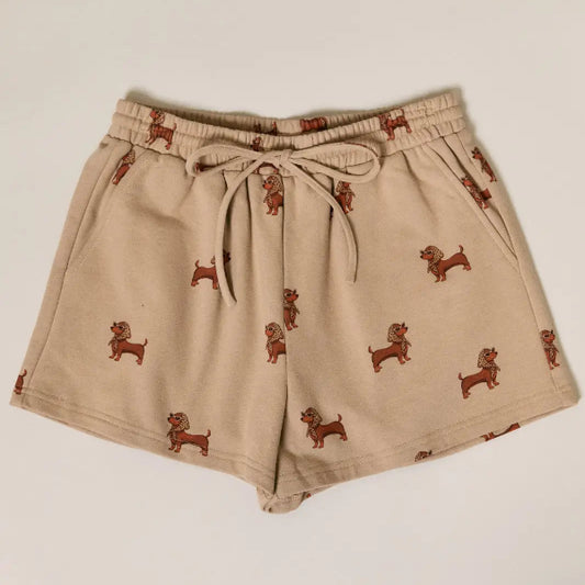Mocha Weenie Dog Sweatshort