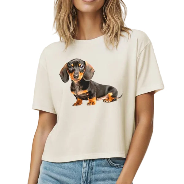 Dachshund Boxy Crop Tee