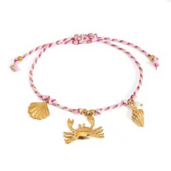 Sea Treasure Corded Charm Bracelet