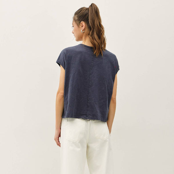 Boxy Cap Sleeve Tee CHARCOAL