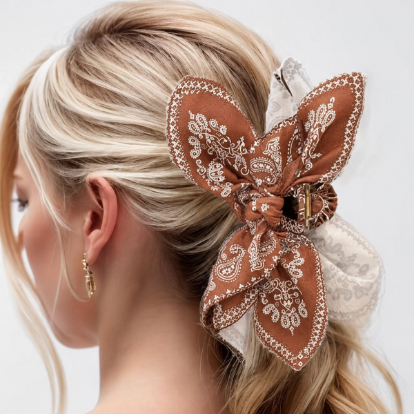 Paisley Bow Claw Clip