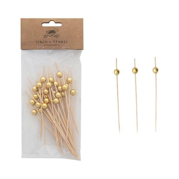 Bamboo & Gold Ball Picks